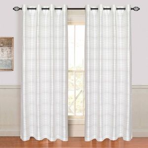 Lavish Home Maggie White Grommet Curtain Panel 54” W by 95” L